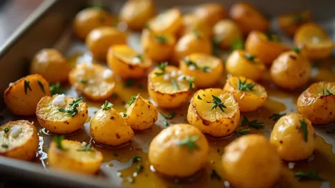 małe ziemniaczki pieczone w piekarniku