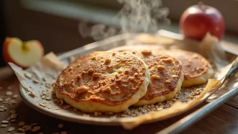 Placki owsiane z jabłkami z piekarnika